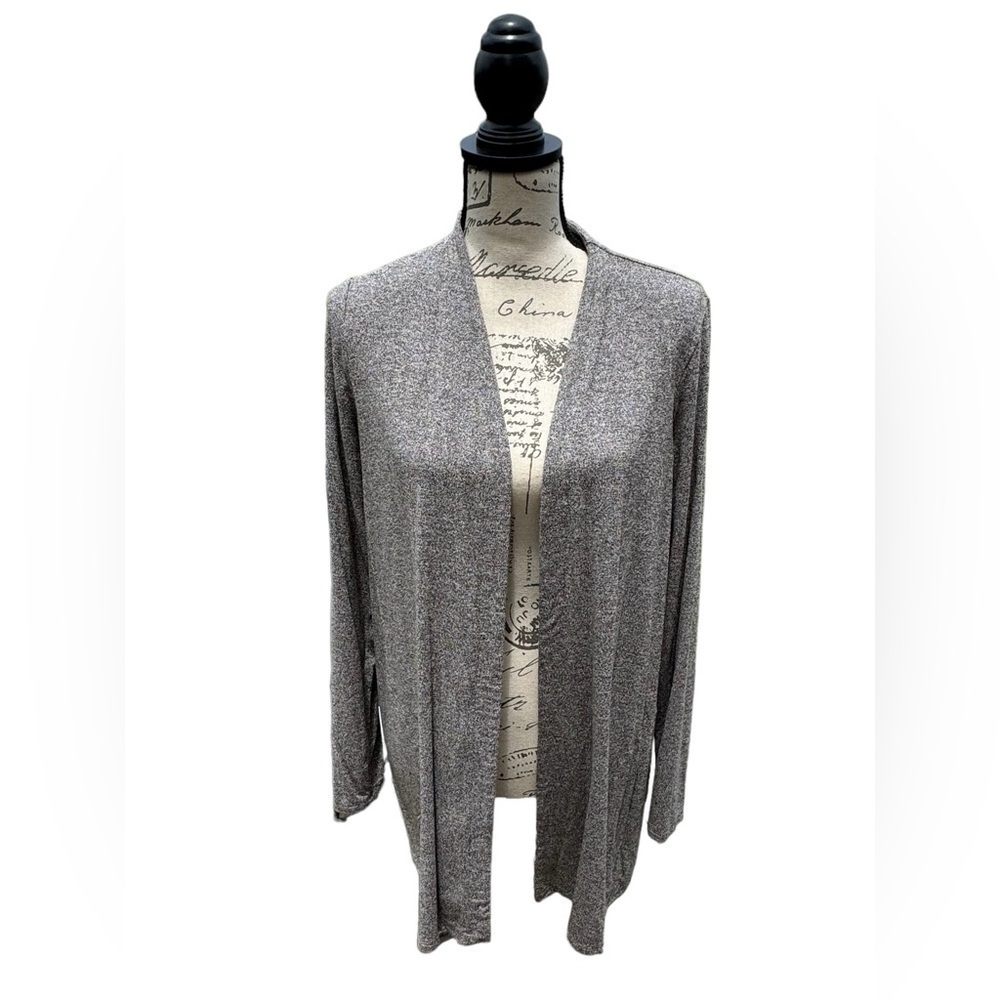 J. Jill Open Front Cardigan Wearever Collection Heather Brown Womens Medium